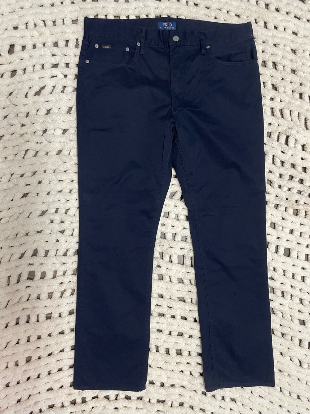 Polo Ralph Lauren Men's Navy stretch straight fit Jeans pants bottoms 36 x 32